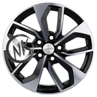 Khomen Wheels 7×17/5×112 ET43 D57,1 KHW1703 (Kodiaq/Tiguan) Black-FP