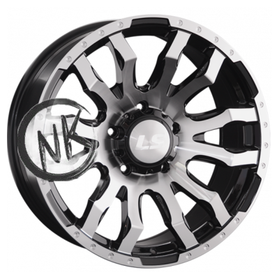 LS 9×20/6×139,7 ET20 D106,1 1294 BKF (конус, Колпак+лого)