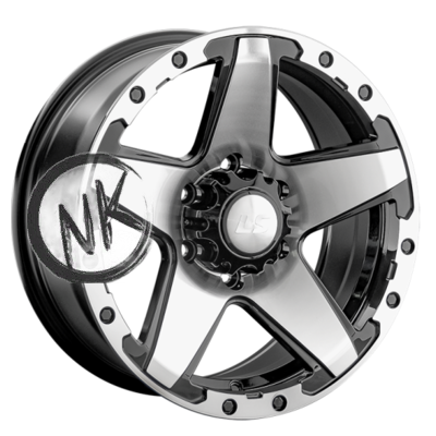 LS 8×17/6×139,7 ET25 D106,1 1284 BKF (конус, Колпак+лого)