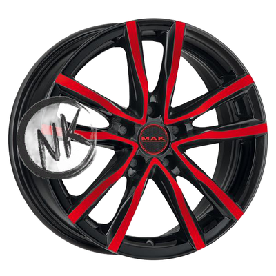 MAK 7×17/5×114,3 ET40 D76 Milano Black Red Face