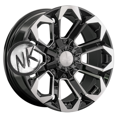 LS 9×17/6×139,7 ET20 D106,1 1366 BKF (конус, Колпак+лого)